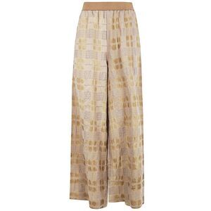UMA WANG Wide-Leg Plaid Textured Pants Women YELLOW & ORANGE